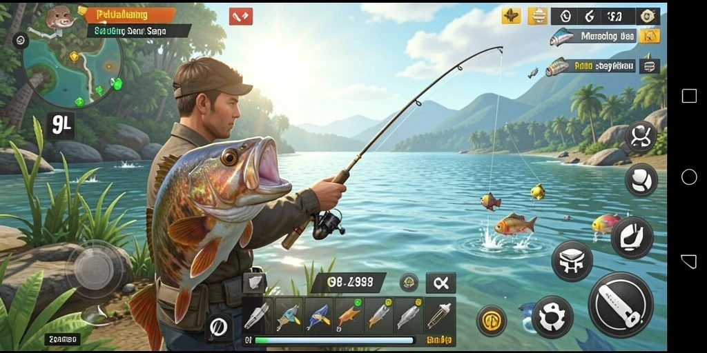 Gameplay 9SL yang menampilkan pengalaman memancing yang memukau.