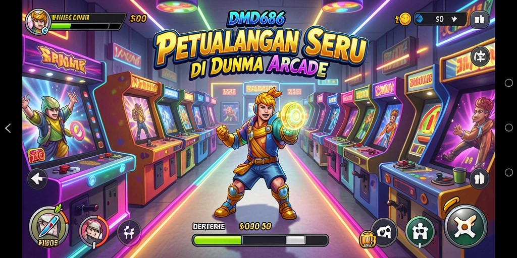Tangkapan layar utama DMD686 menunjukkan aksi gameplay Arcade yang mendebarkan.