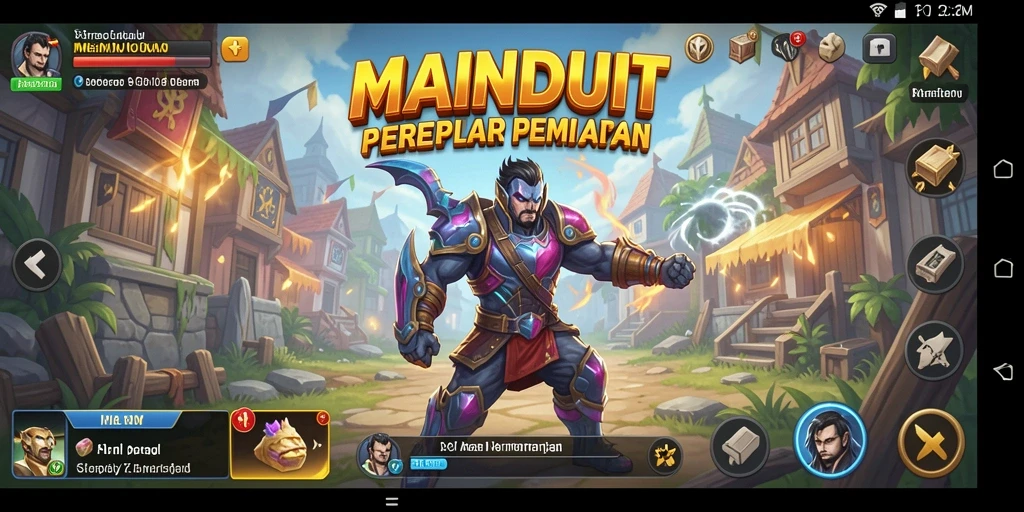 Screenshot utama MAINDUIT menampilkan strategi pertempuran yang dinamis.