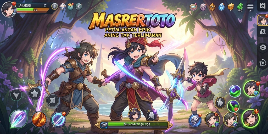 Screenshot gameplay MASRERTOTO menampilkan karakter anime yang beraksi.