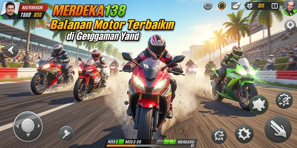 Tangkapan layar dari gameplay balapan motor yang mendebarkan.