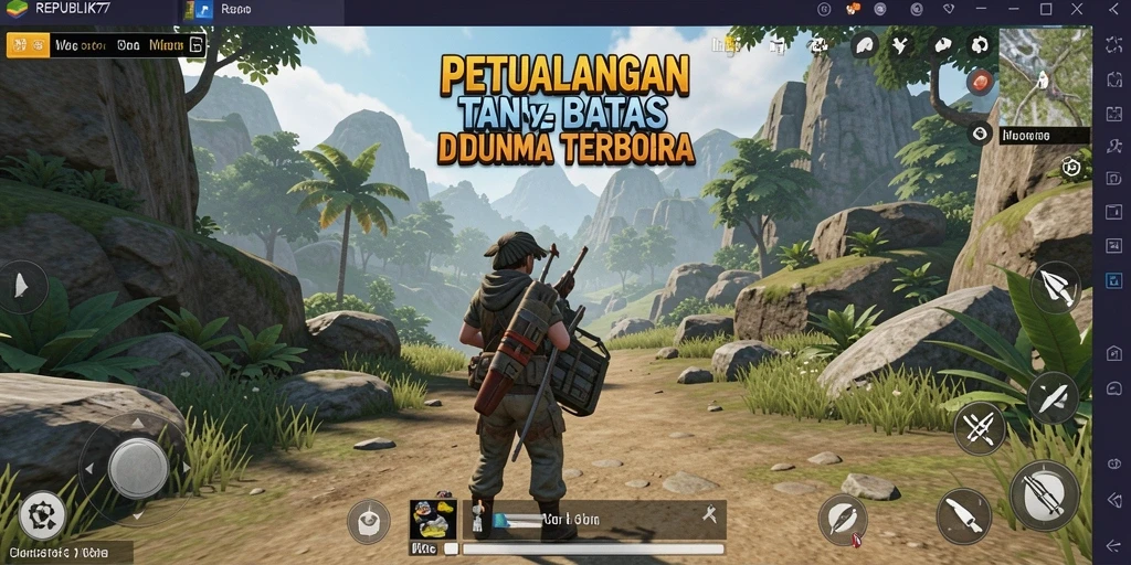 Tampilan gameplay <strong>REPUBLIK77</strong> yang menakjubkan dalam dunia terbuka.