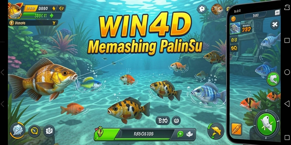 Screenshot gameplay WIN4D yang menunjukkan keseruan memancing.